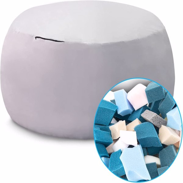 Bag Chair Coverit Was Only A Cover, Not A Full Bean BagChair Cushion, Big Round Soft Fluffy PV Velvet Sofa Bed Cover, Living Room Furniture, Lazy Sofa Bed Cover,6ft Dark Grey