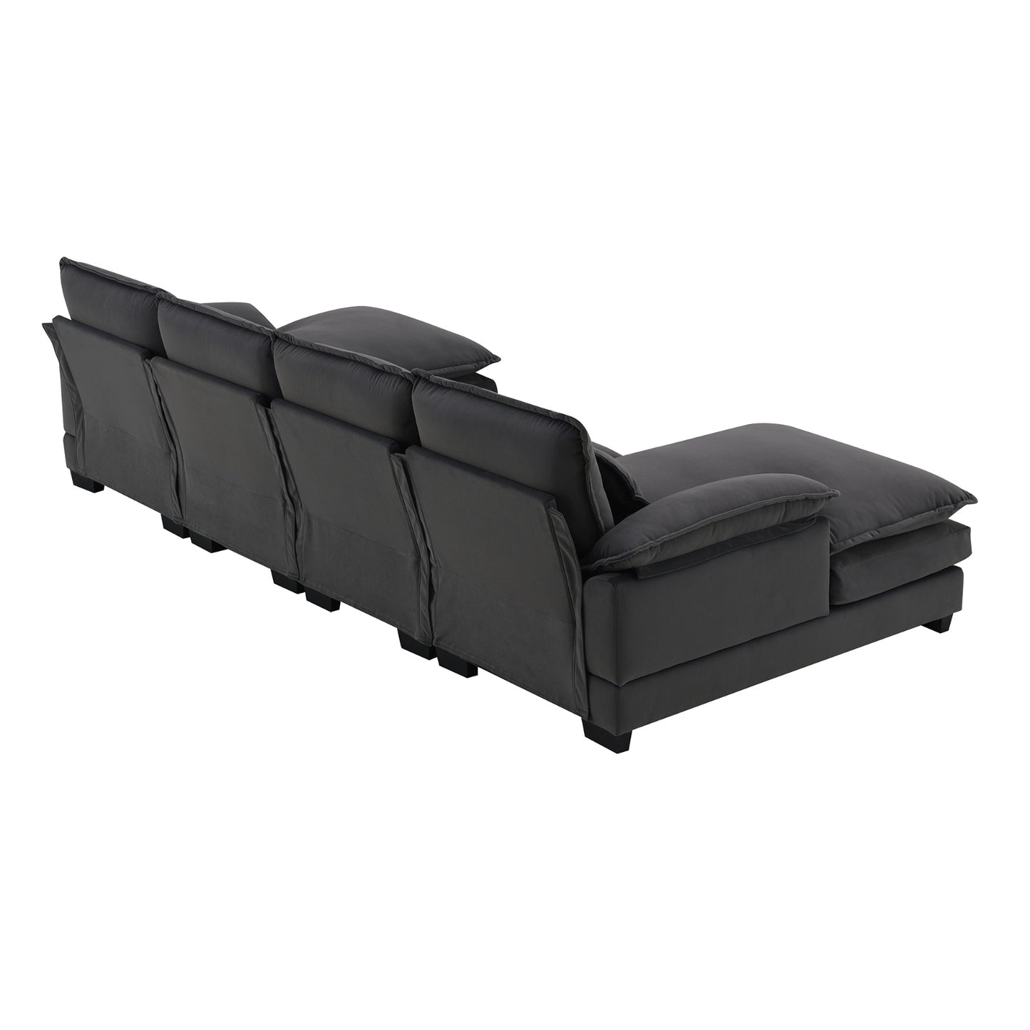 New Modern U-shaped Sectional Sofa, 6-Seat With Waist Pillows 109.8 55.9