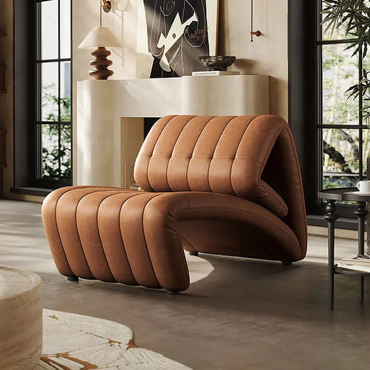 Orange Air Leather Adjustable Recliner Chair Orange