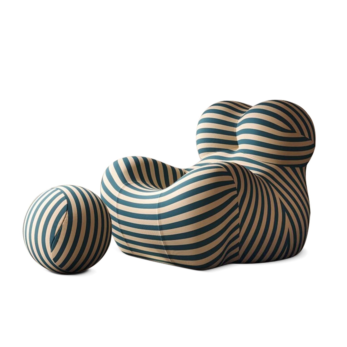 Stripe La Mamma UP Armchair and Ottoman