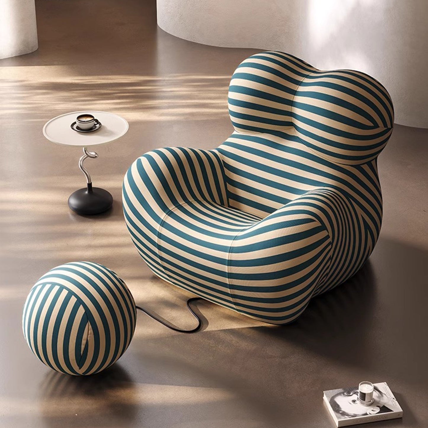 Stripe La Mamma UP Armchair and Ottoman