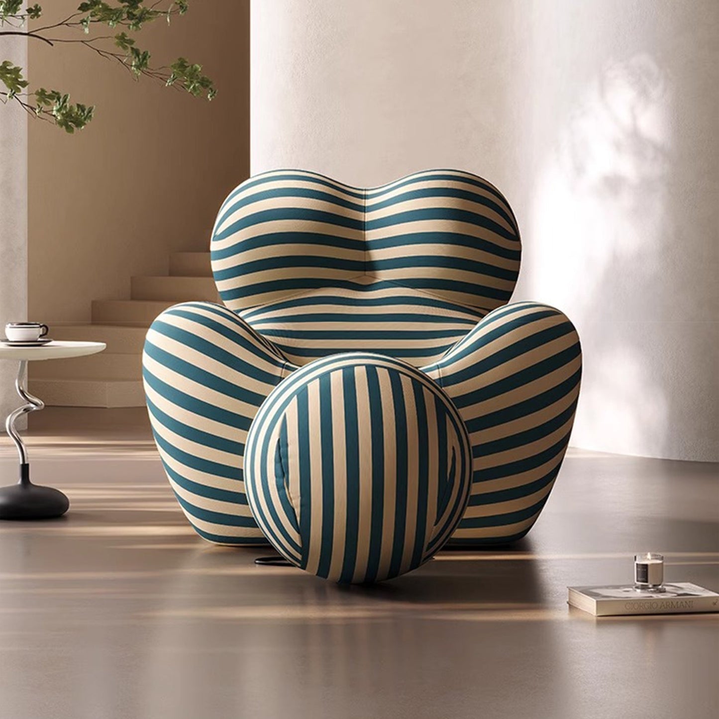 Stripe La Mamma UP Armchair and Ottoman
