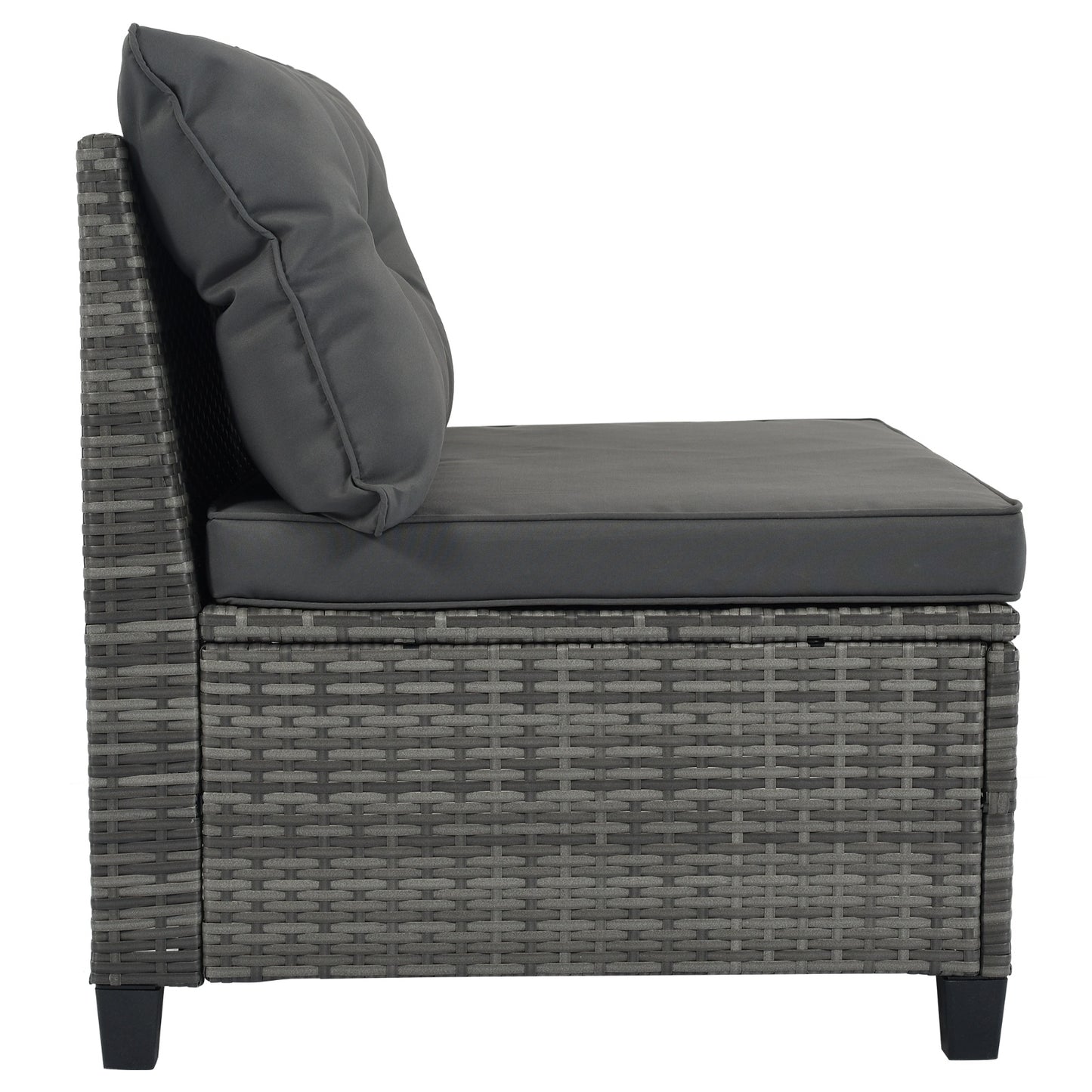 8-Pc Outdoor Wicker Round Sofa Set, Half-Moon All-Weather Curved Sectional