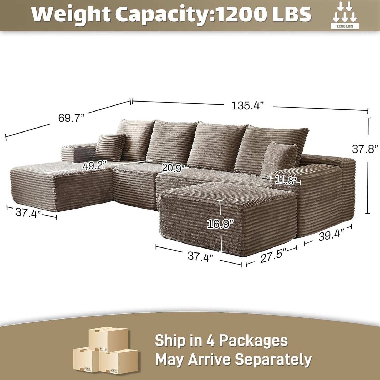 Modular Sectional Sofa Cloud Couch