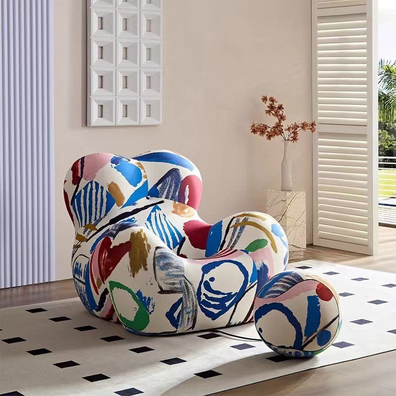 Stripe La Mamma UP Armchair and Ottoman