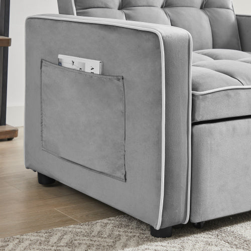 3-in-1 Sofa Bed, Chair, Fold-out Sofa Bed, Adjustable Backrest Into Sofa, Chaise Longue, Single Bed, Modern Chair Bed For Adults, Bed, Grey